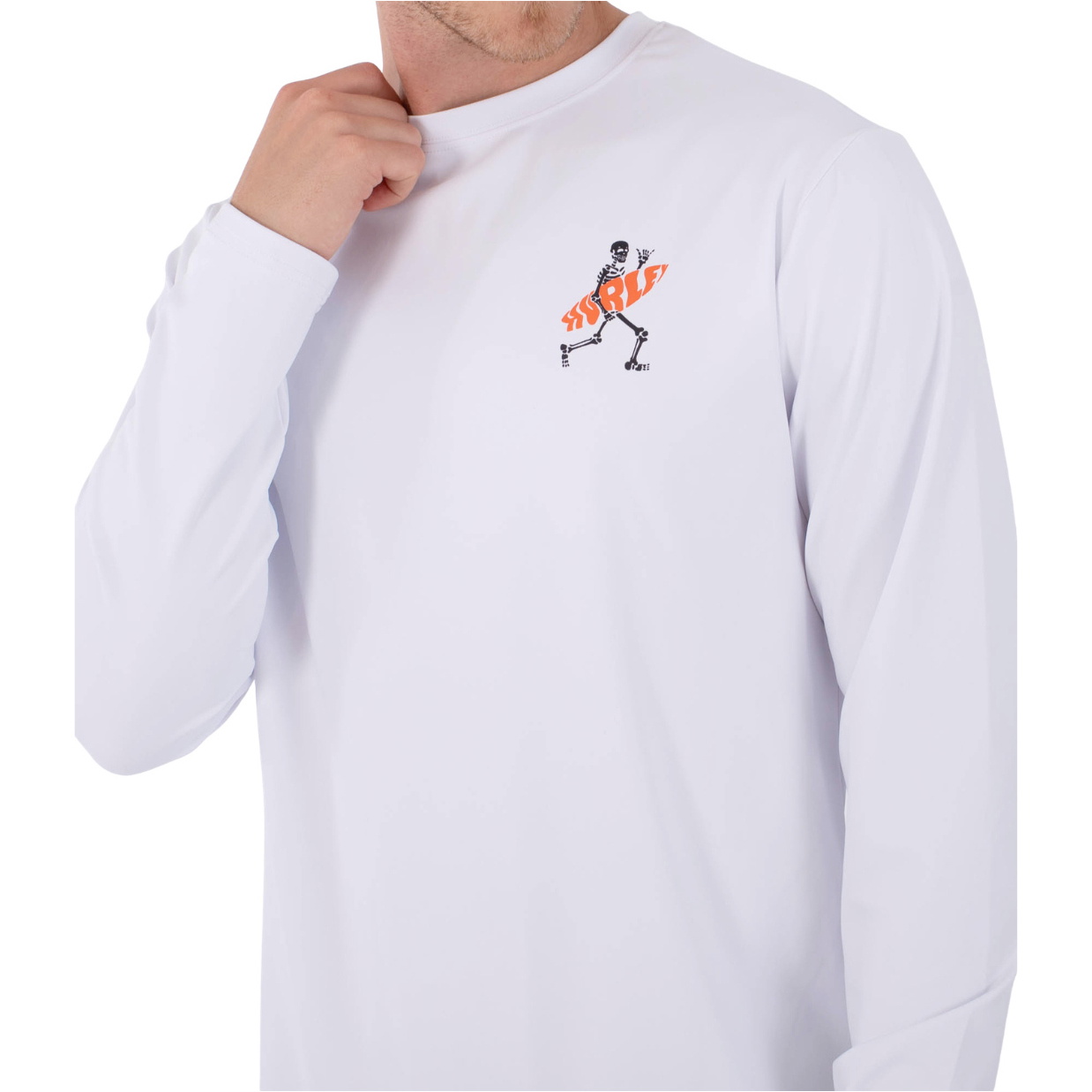 2026 Hurley Mens Regular Flamengue Long Sleeve Rash Vest MLEU00006 - White